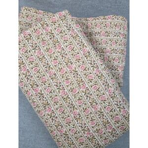 Laura Ashley Pillow Sham Set Sweet Pink Floral Cottage Quilted 21x27 Vintage